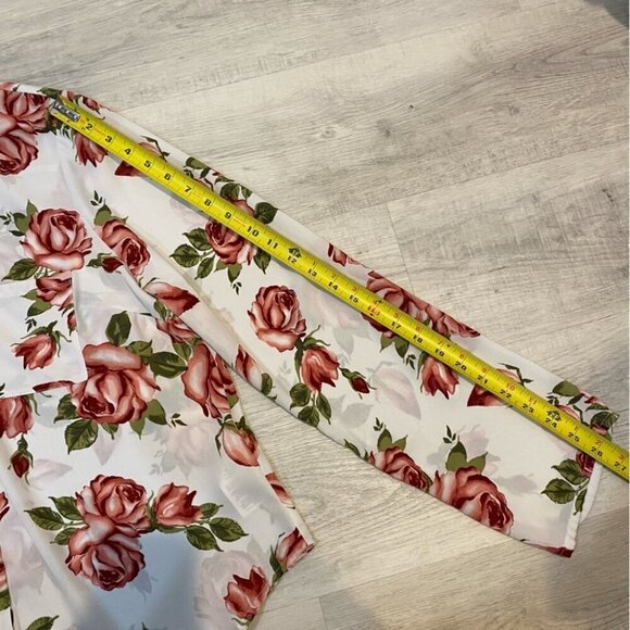 Guess XL Floral Rose Print 3/4 Sleeve Collared Blouse - Picture 11 of 16
